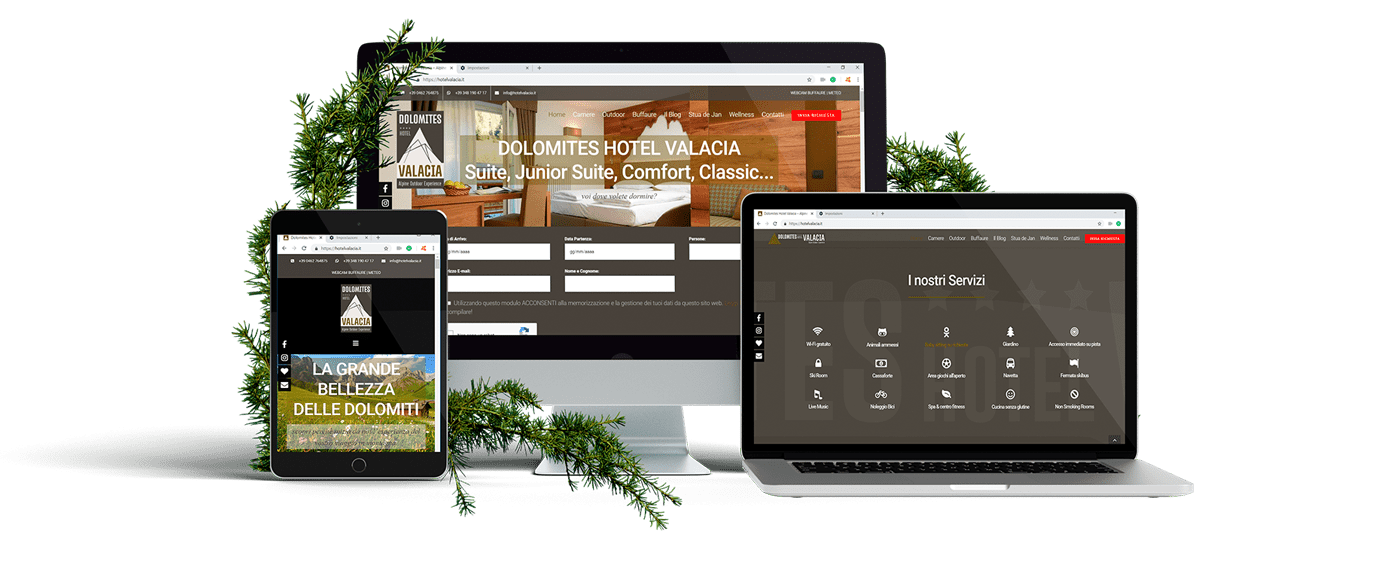 Dolomites hotel valacia web site responsive